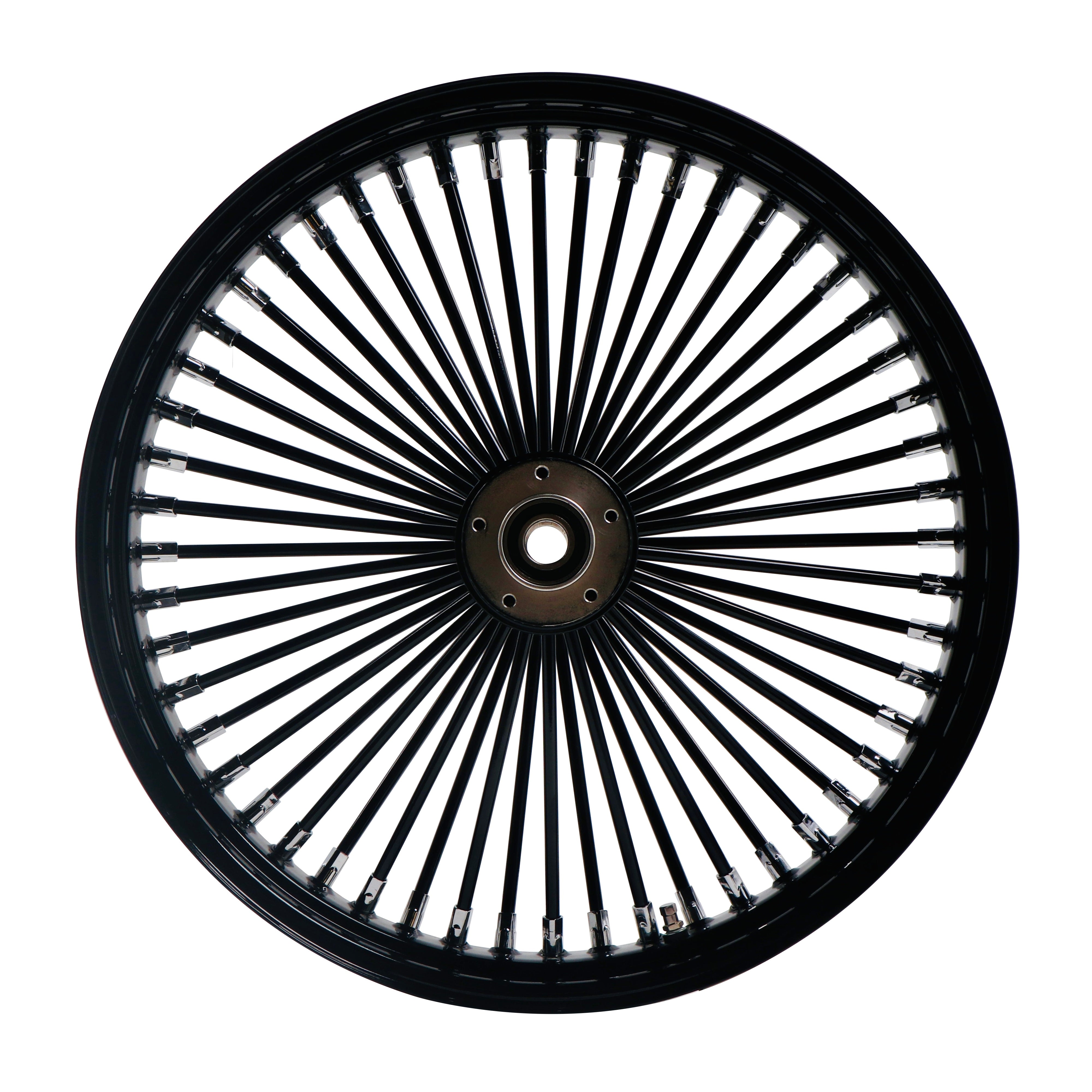 Stainless Steel Fat Spokes 21 Inch Front Black Wheel Dual Disc for 00-upTouring Harley Davidson Wheels Rims