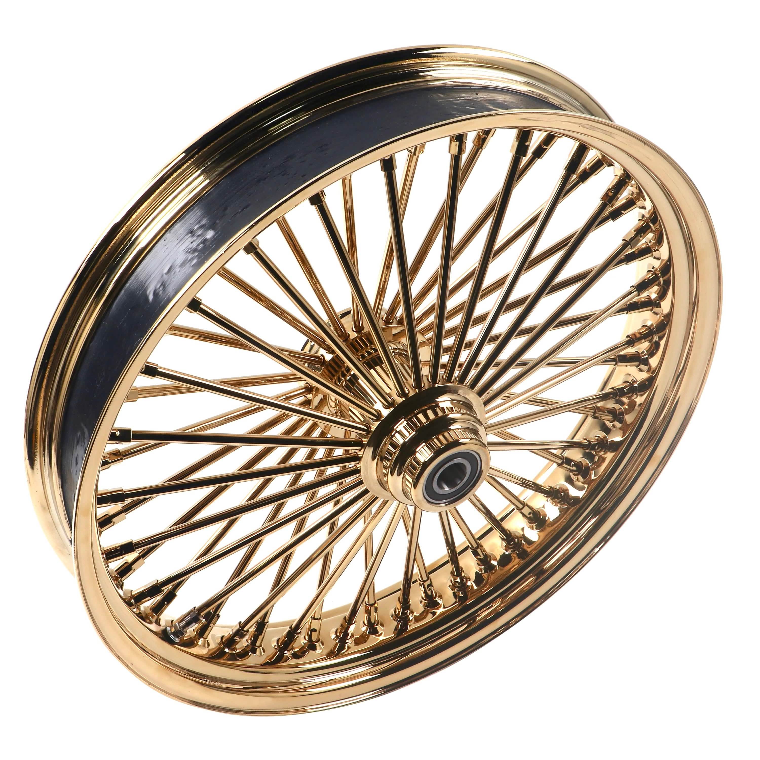 21x3.5" Harley Softail Front Wheel Gold Fat Spokes 2000-2006 | Classic Vintage
