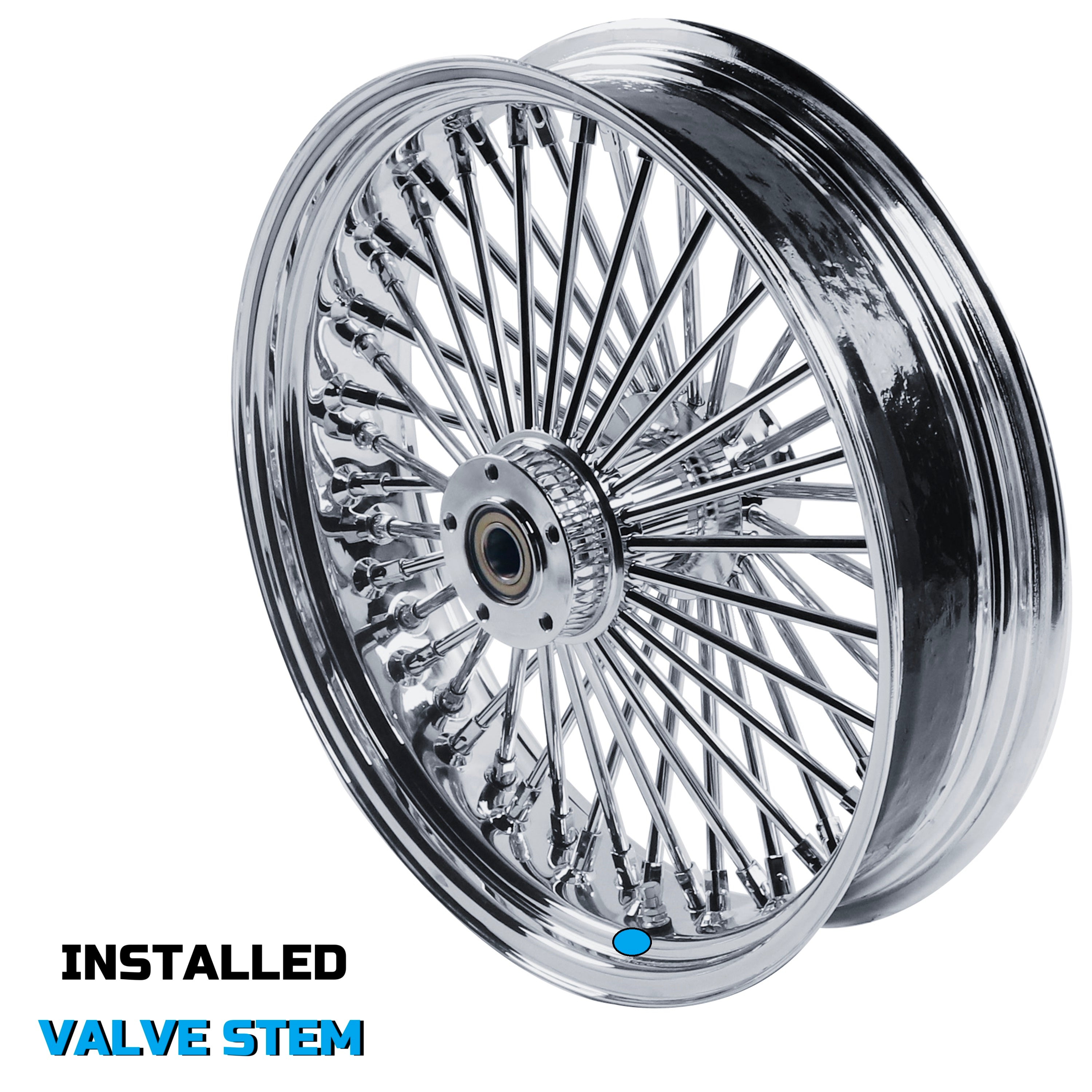 18x4.25" Harley Rear Wide Wheel Chrome Fat Spokes 2008-Up | Softail Dyna