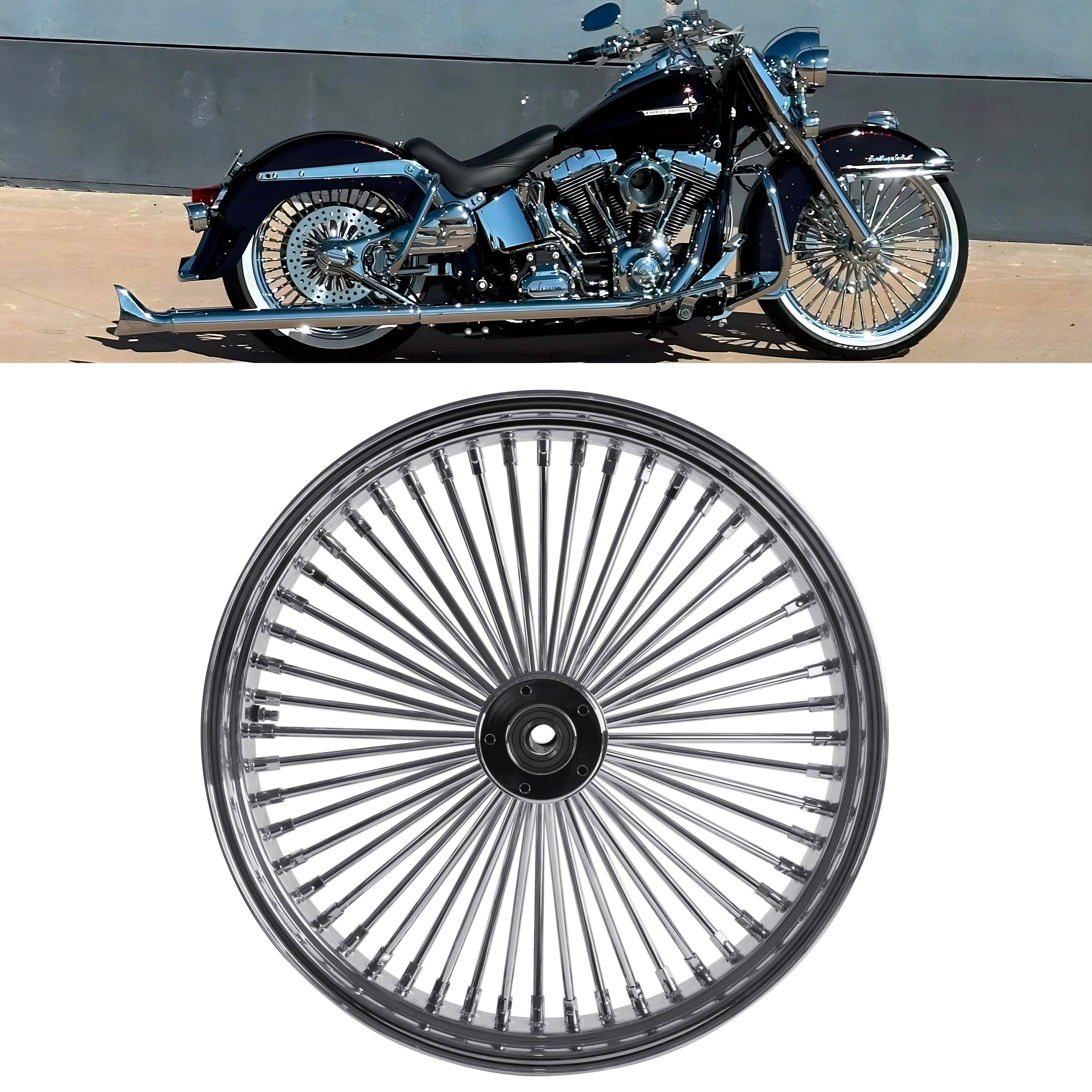 21x3.5" Harley Softail Front Fat Spoke Wheel 2008-Up | Chrome ABS