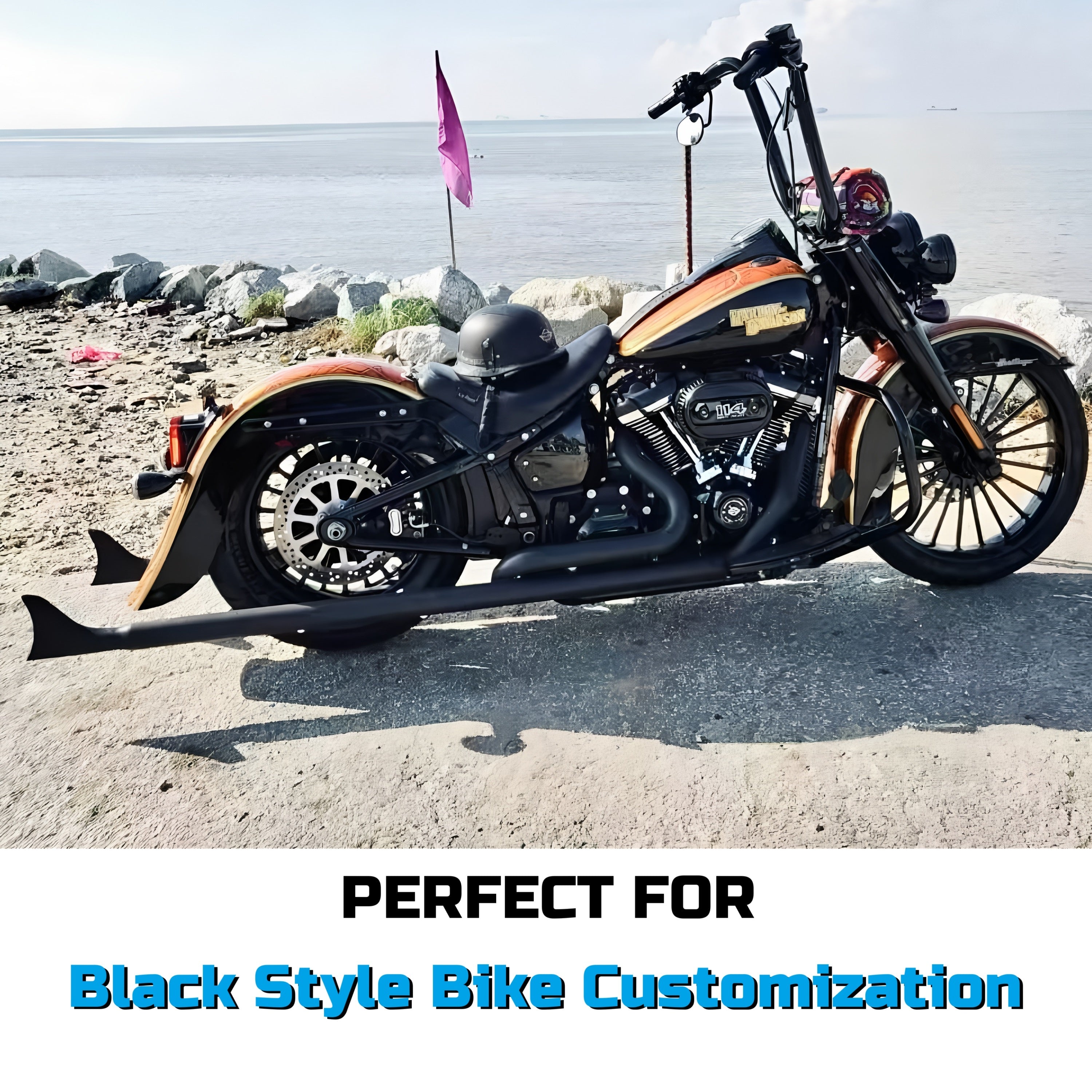 21x3.5" Harley Softail Front Wheel Black Fat Spokes 2008-Up | Single Disc ABS