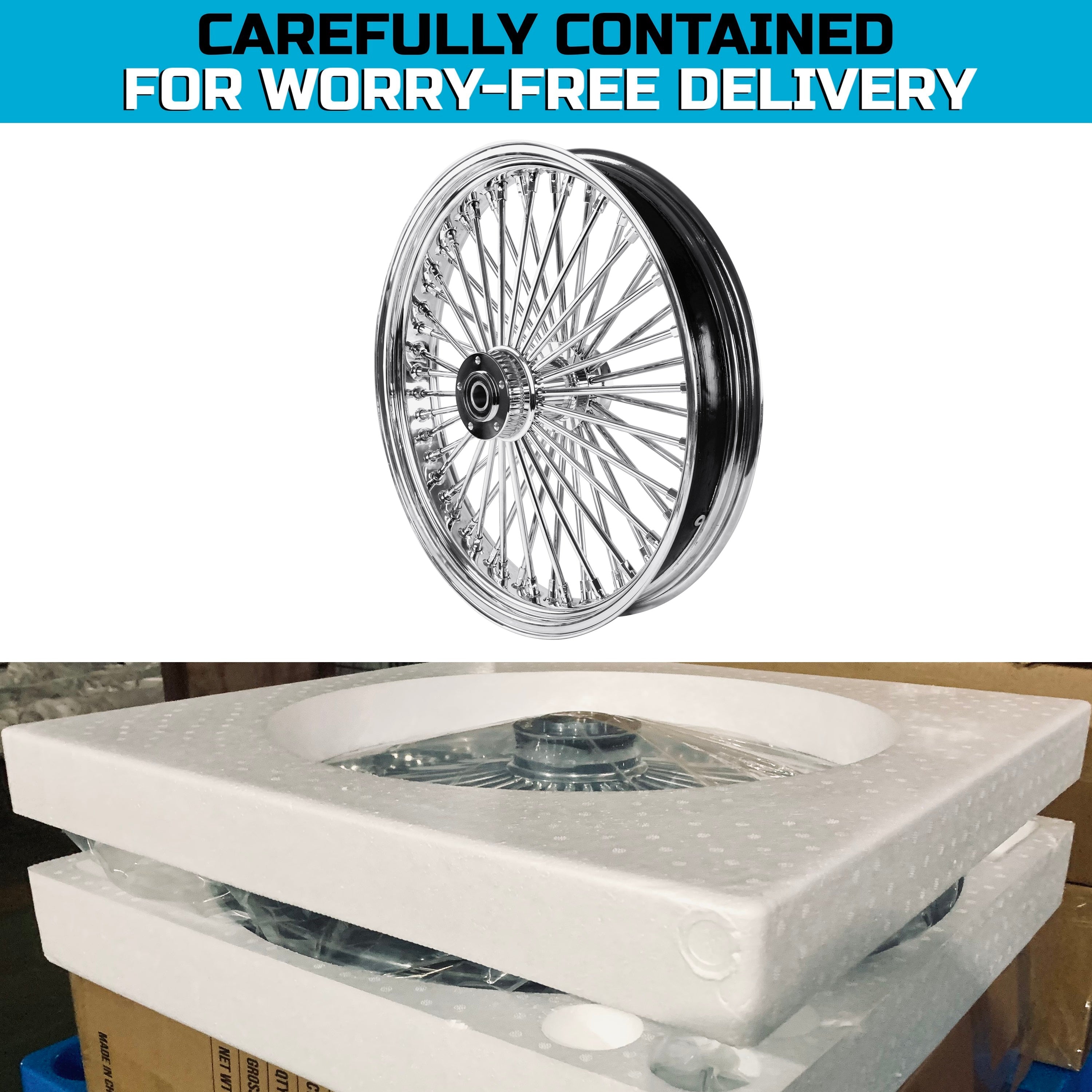 21x3.5" Harley Touring Front Dual Disc Wheel 2008-2024 | Chrome Spoke
