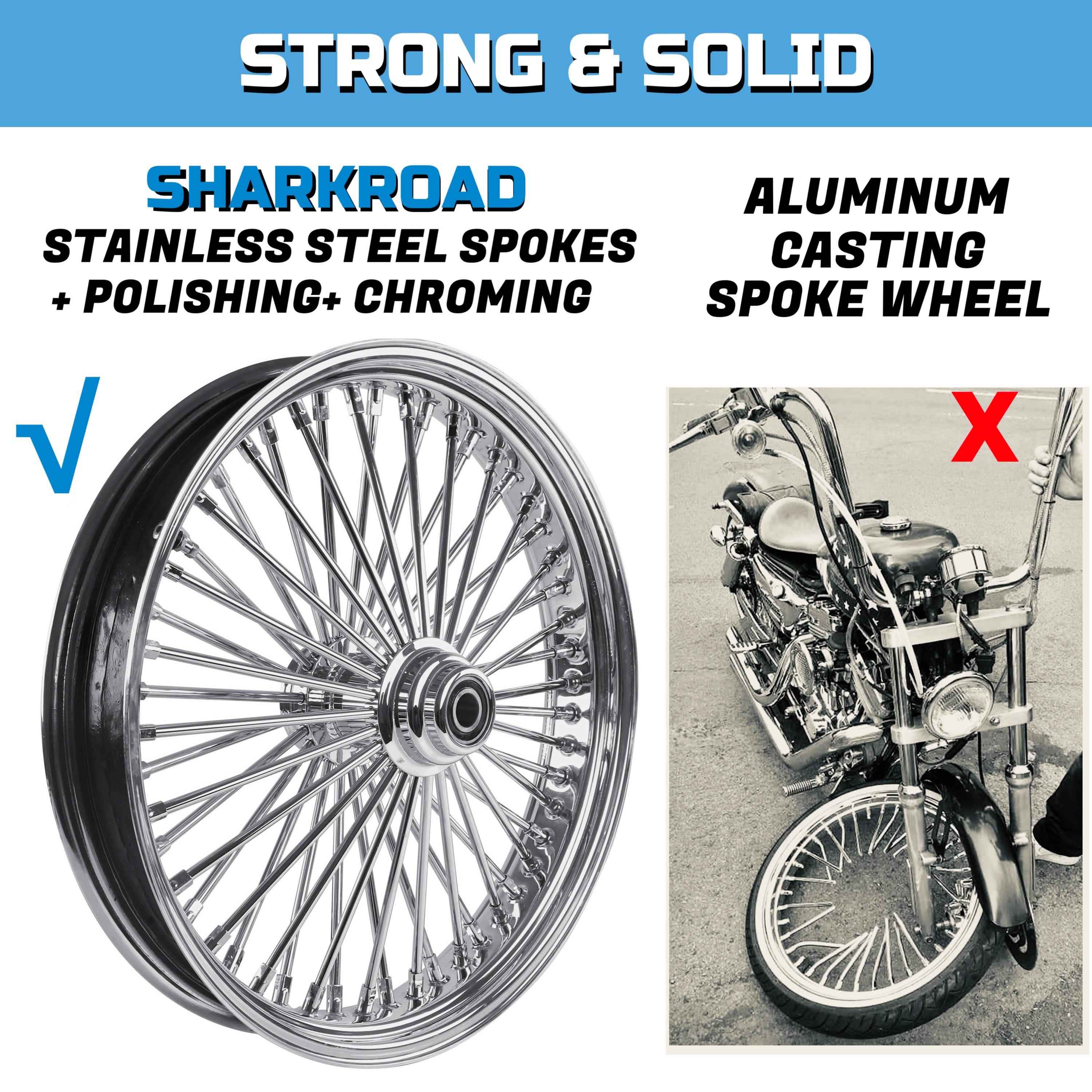 21x3.5" Harley Softail Front Fat Spoke Wheel 2008-Up | Chrome ABS