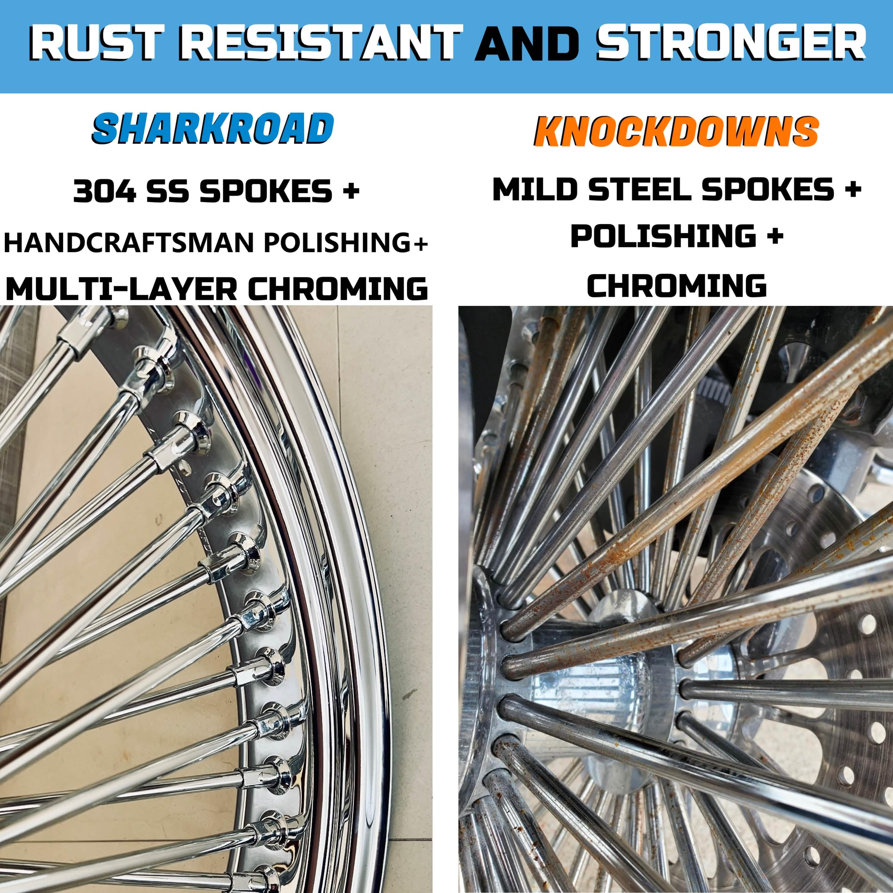 Harley Softail Dyna Front & Rear Wheel Combo 2008-Up Chrome Fat Spokes W/Rotors