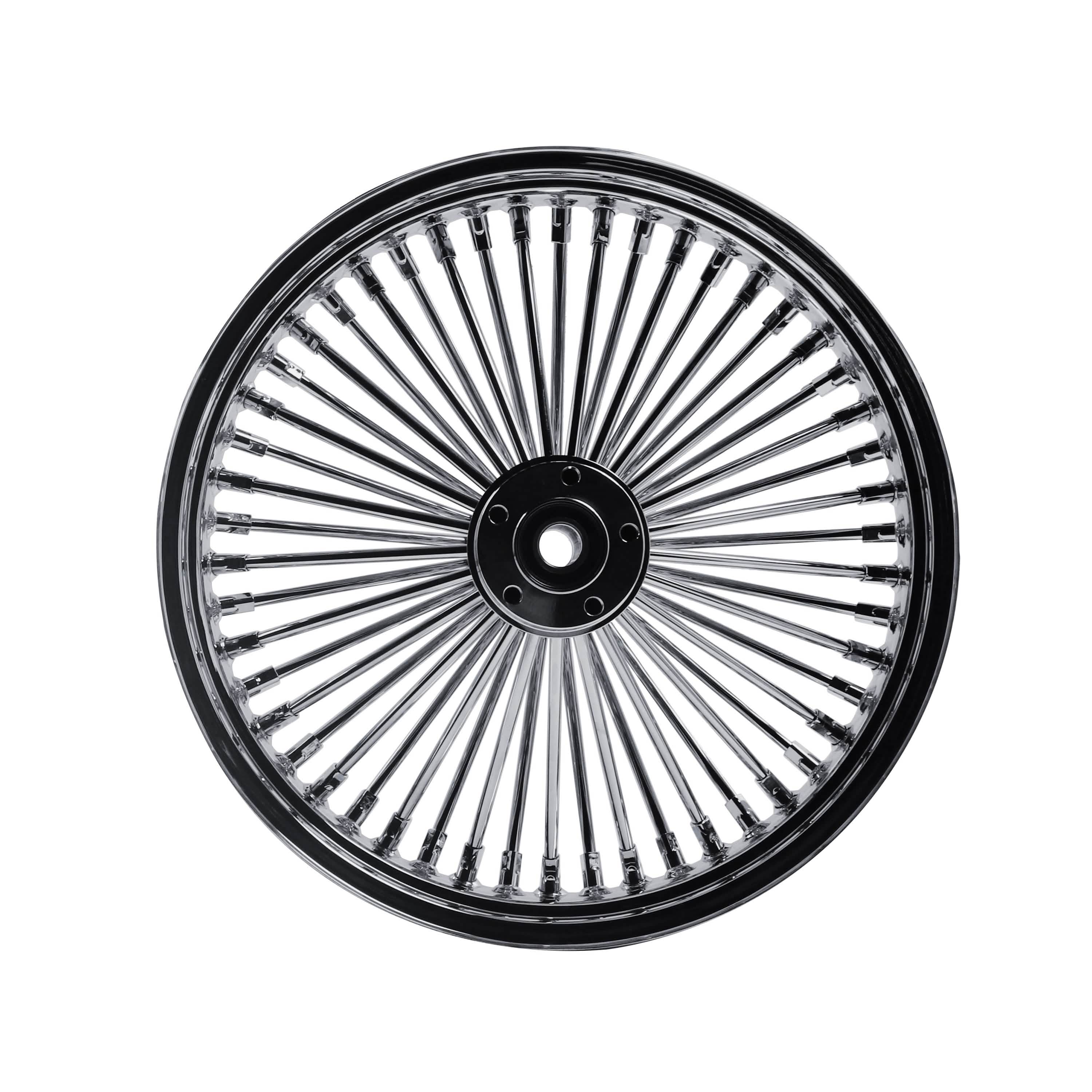 18"x3.5" Chrome Fat Spoke Rear Wheel for Harley 2000-2007 Touring/Dyna/Softail/Sportster (3.5" Rim), Stainless Steel 3/8'' Solid Spokes for Durable Lasting BACK ORDER