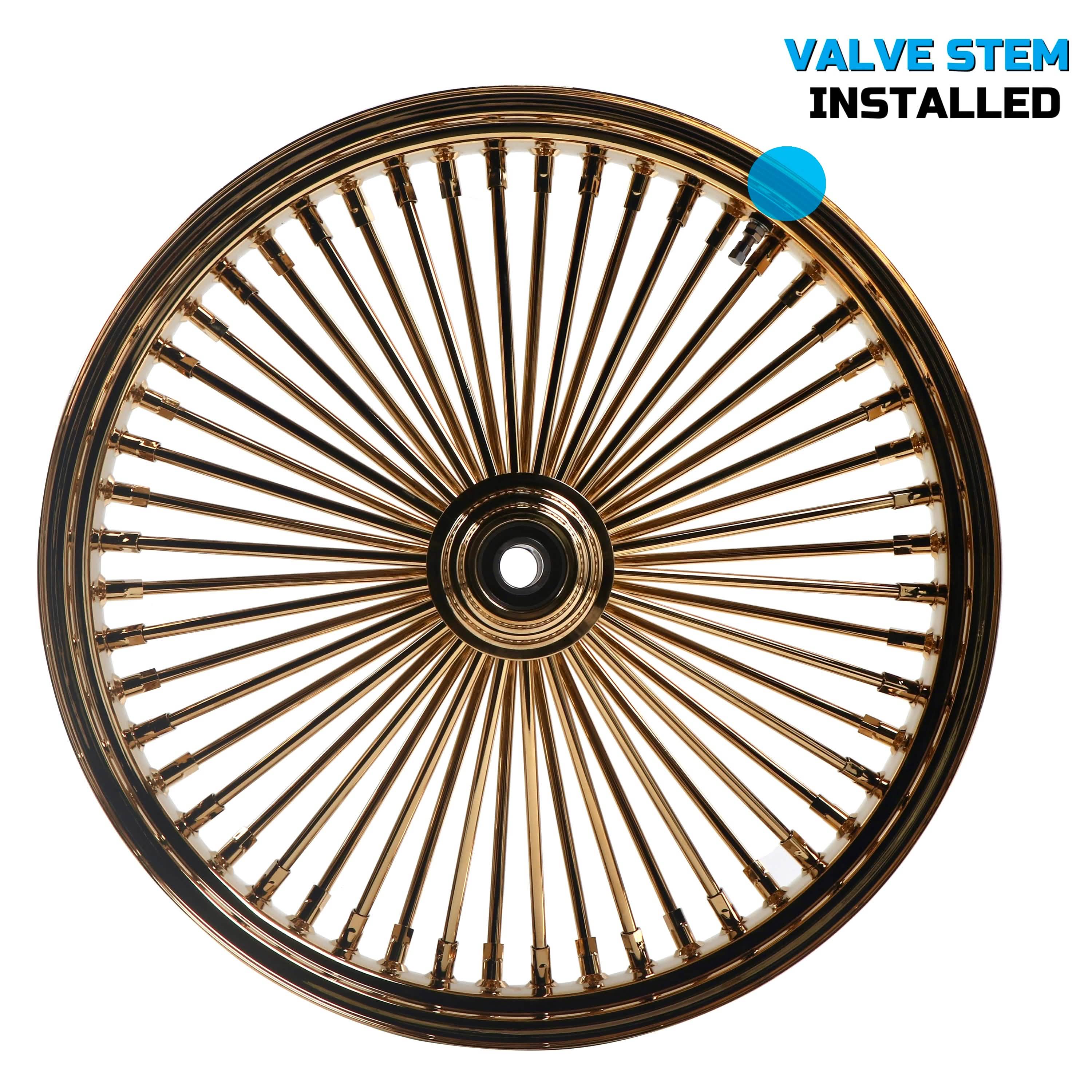 21x3.5" Harley Softail Front Wheel Gold Fat Spokes 2000-2006 | Classic Vintage
