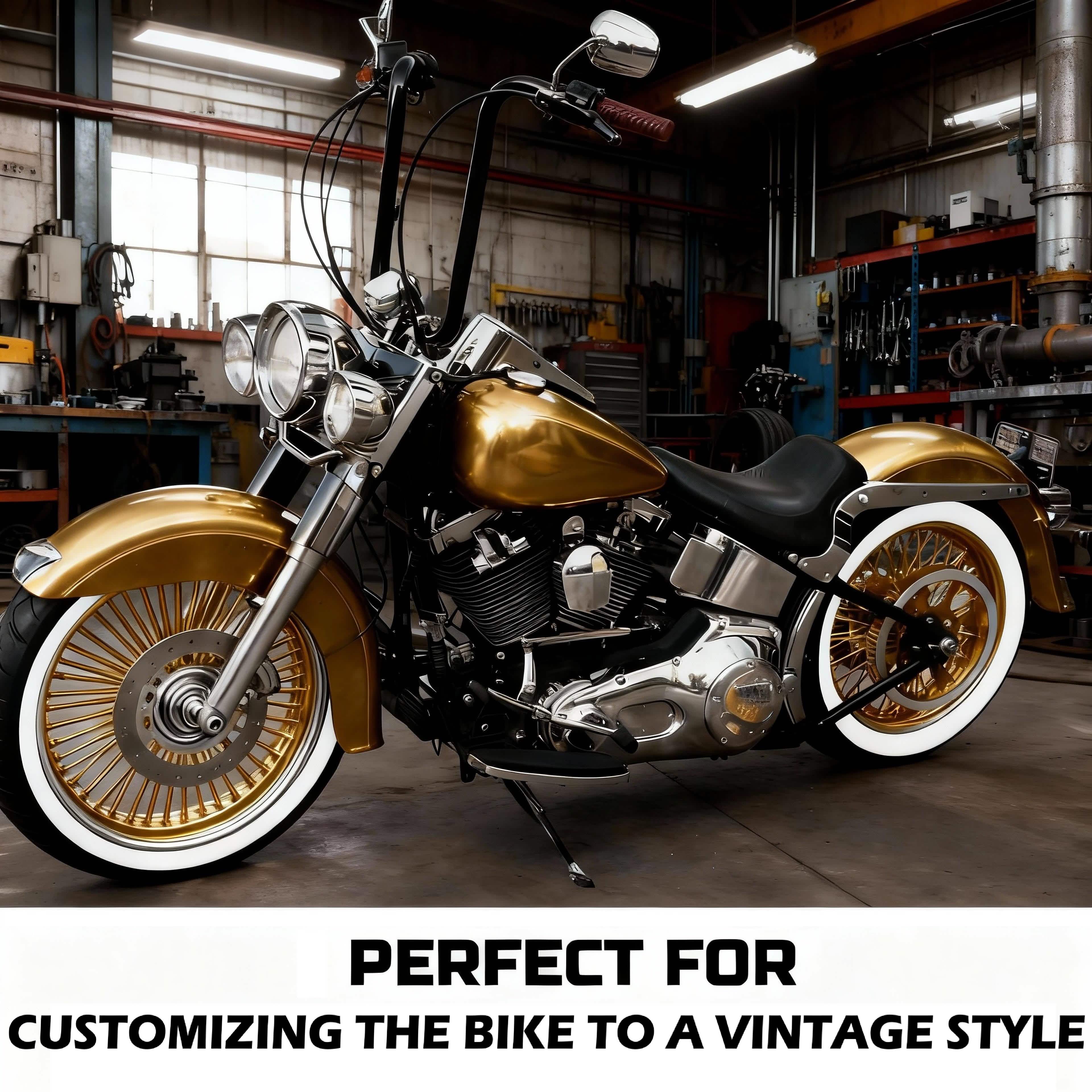 21x3.5" Harley Softail Dyna Front Wheel Gold Fat Spokes 2008-Up | Non-ABS