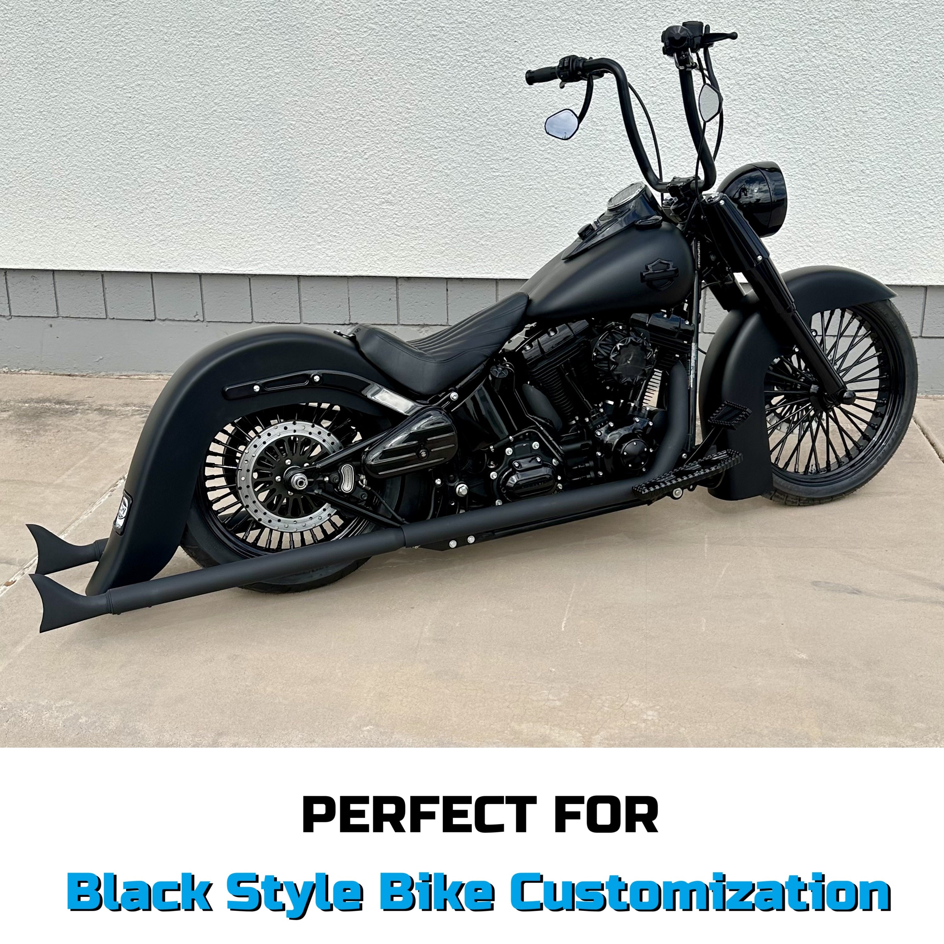 21x3.5" Harley Softail Front Wheel Black Fat Spokes 2008-Up | Single Disc ABS