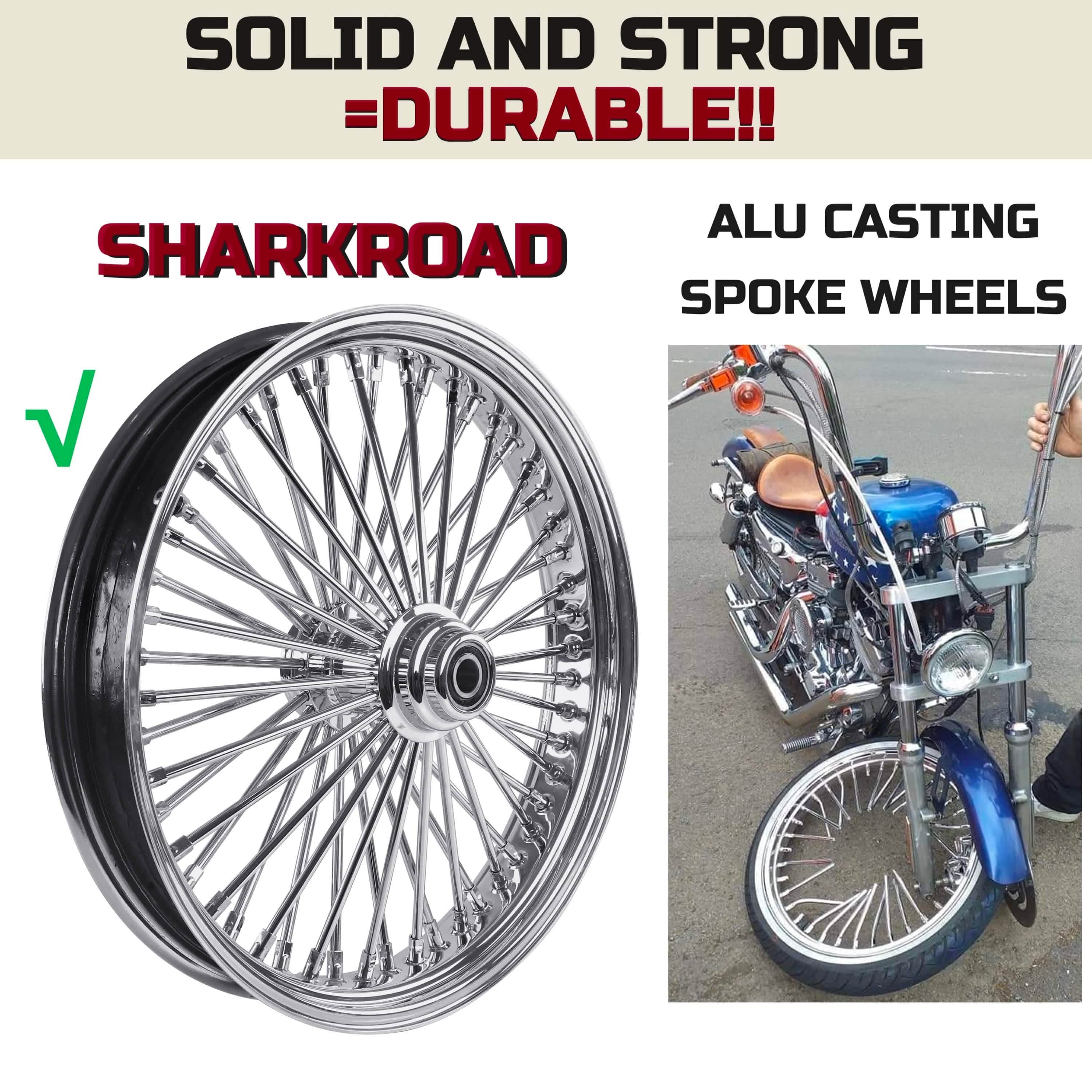 Harley Softail Front & Rear Wheel Combo 2000-2007 Chrome Fat Spokes W/Rotors