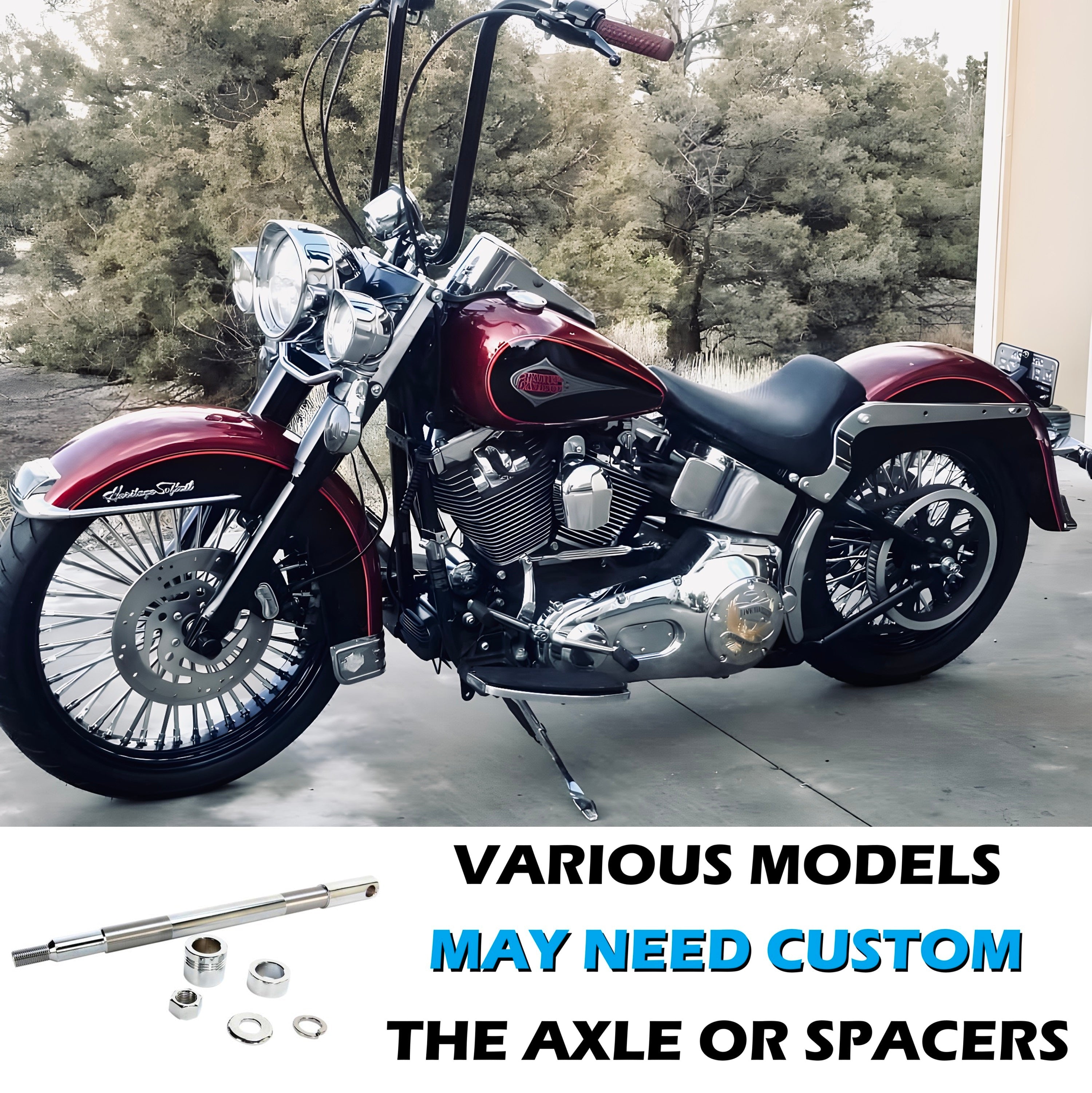 21x3.5" Harley Softail Front Wheel Fat Spokes 2000-2006 | Single Disc
