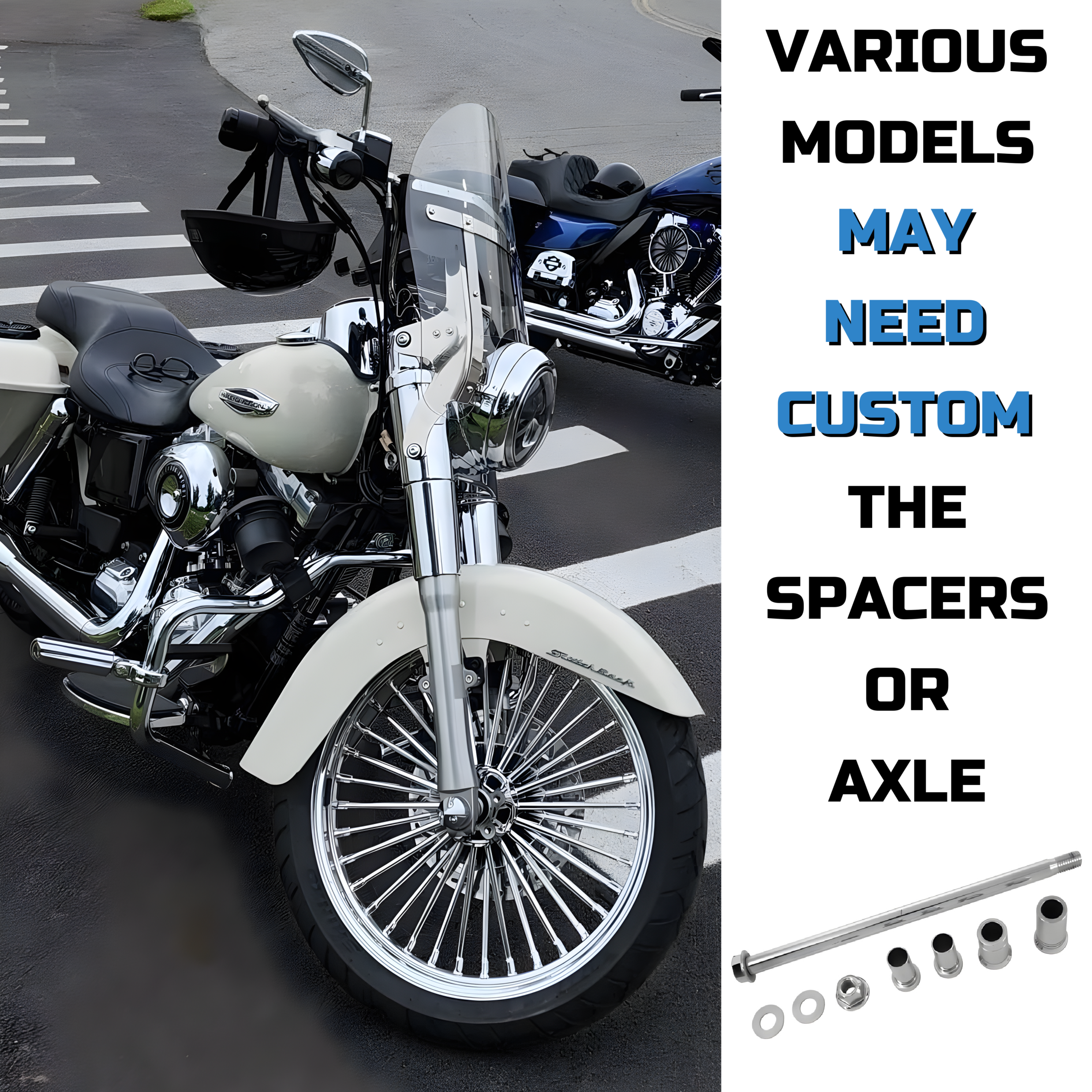 Harley Softail Dyna Front & Rear Wheel Combo 2008-Up Chrome Fat Spokes W/Rotors