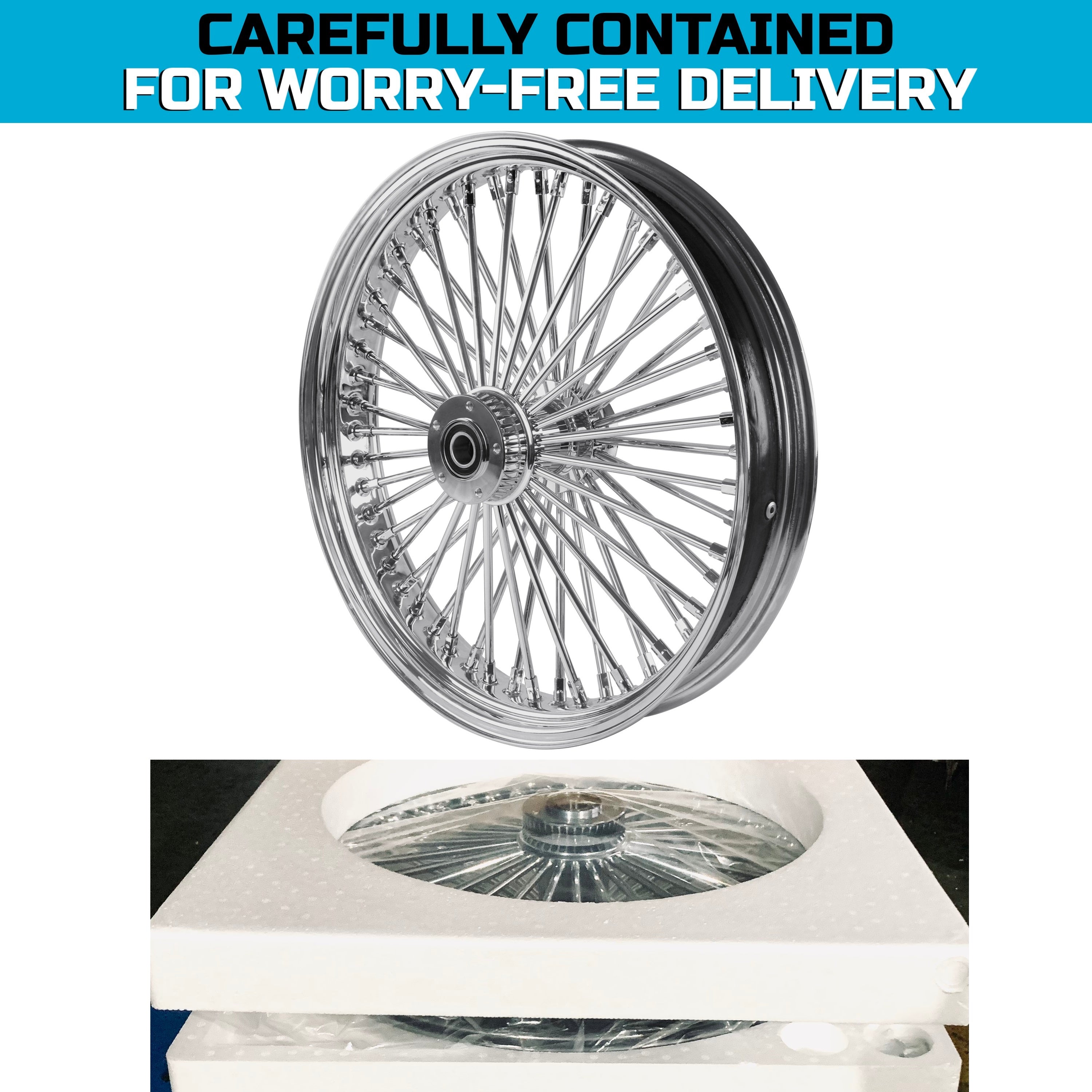 21x3.5" Harley Touring Front Wheel Dual Disc 2000-2007 | Chrome Spoke