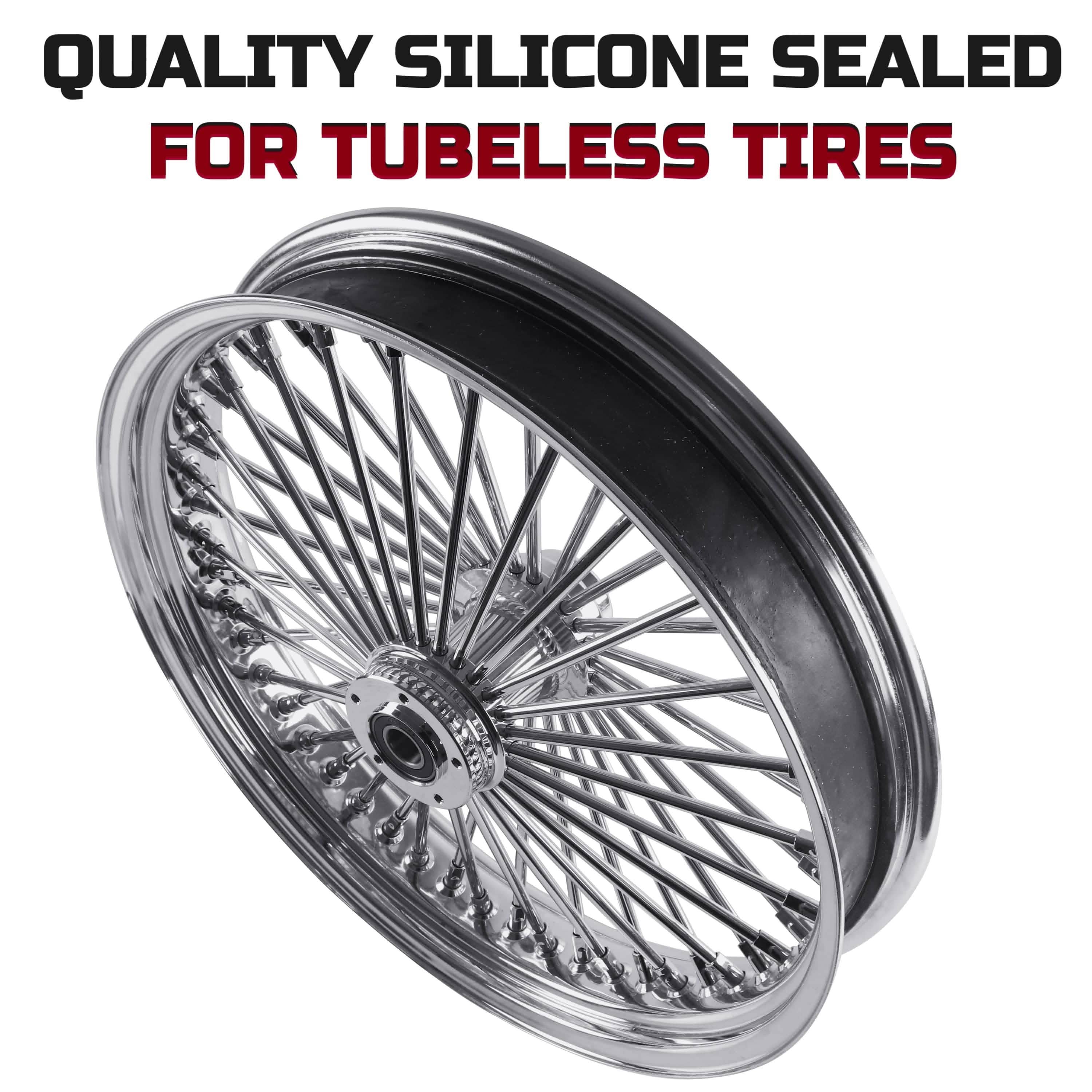 Harley Softail Front & Rear Wheel Combo 2000-2007 Chrome Fat Spokes W/Rotors