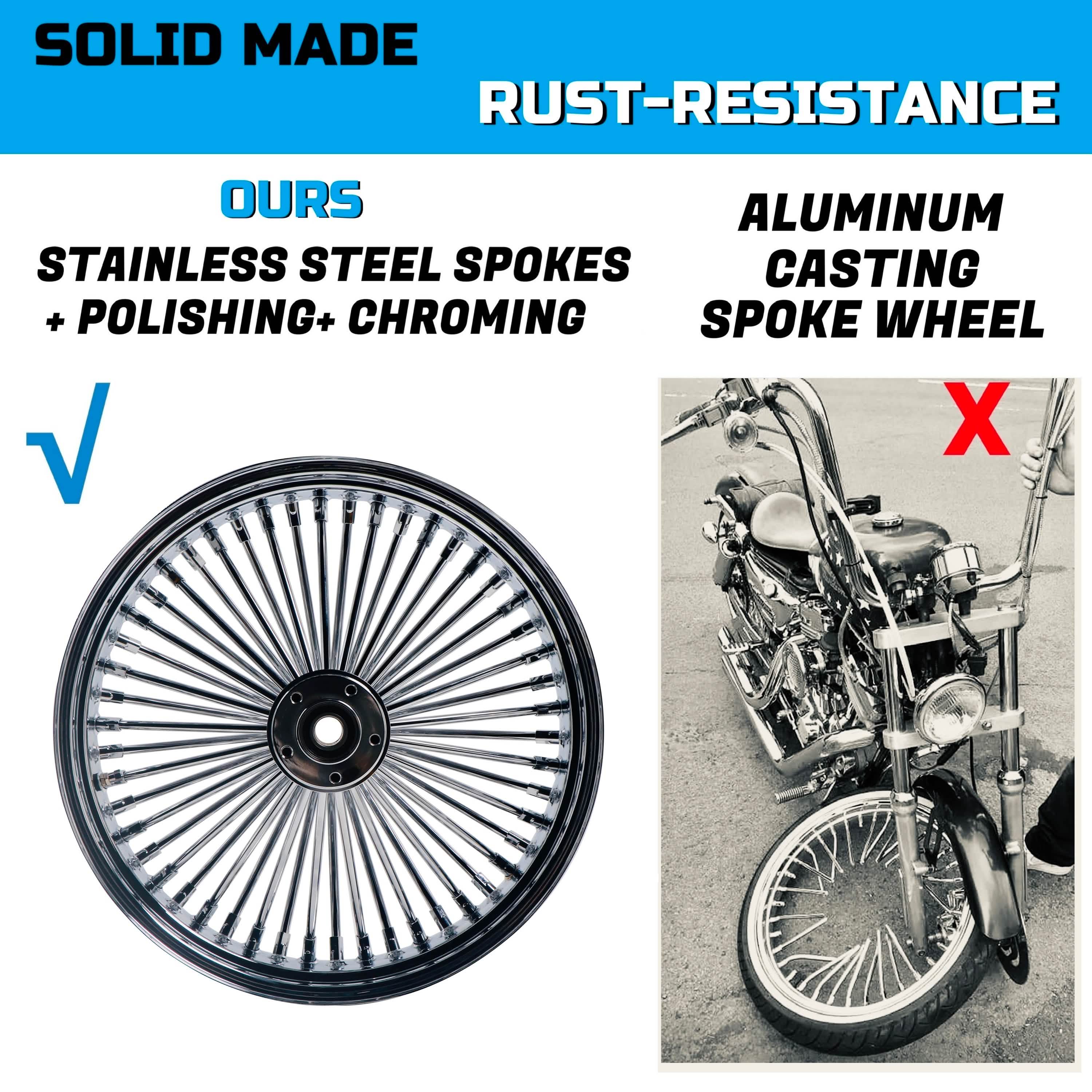 18x4.25" Harley Rear Wheel Chrome Fat Spokes 2000-2007 | Touring Softail Dyna