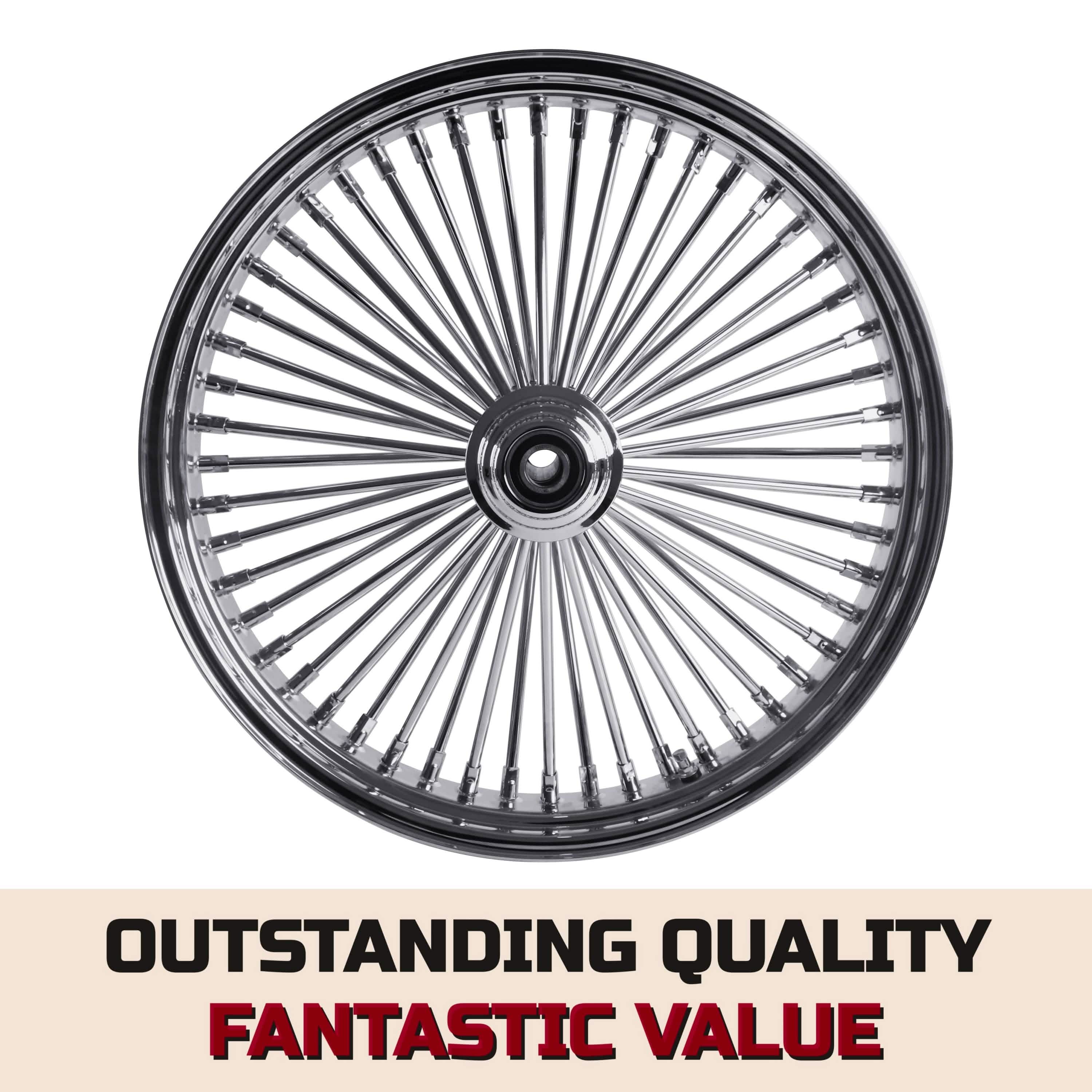 Harley Softail Front & Rear Wheel Combo 2000-2007 Chrome Fat Spokes W/Rotors