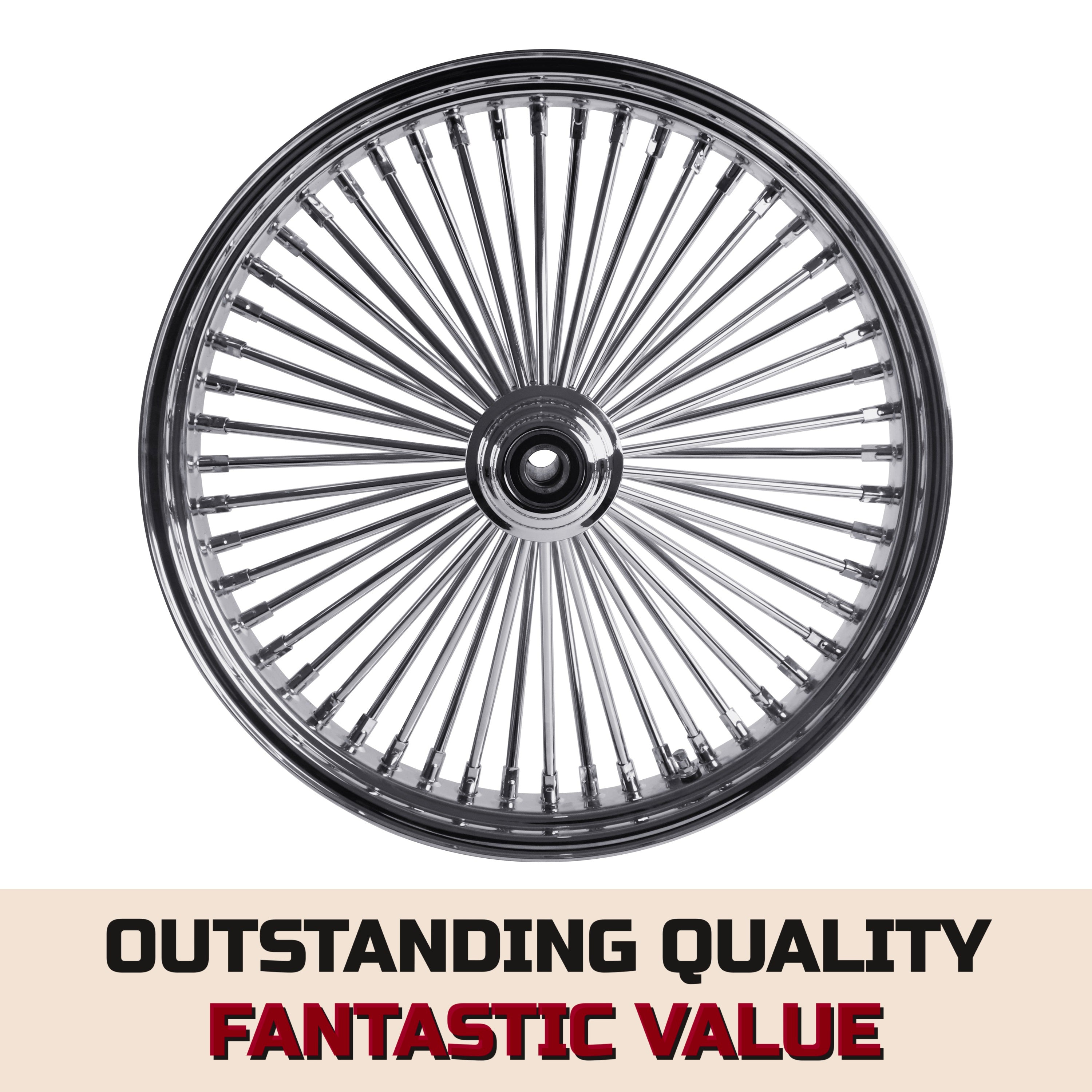 21x3.5" Harley Softail Front Fat Spoke Wheel 2008-Up | Chrome ABS