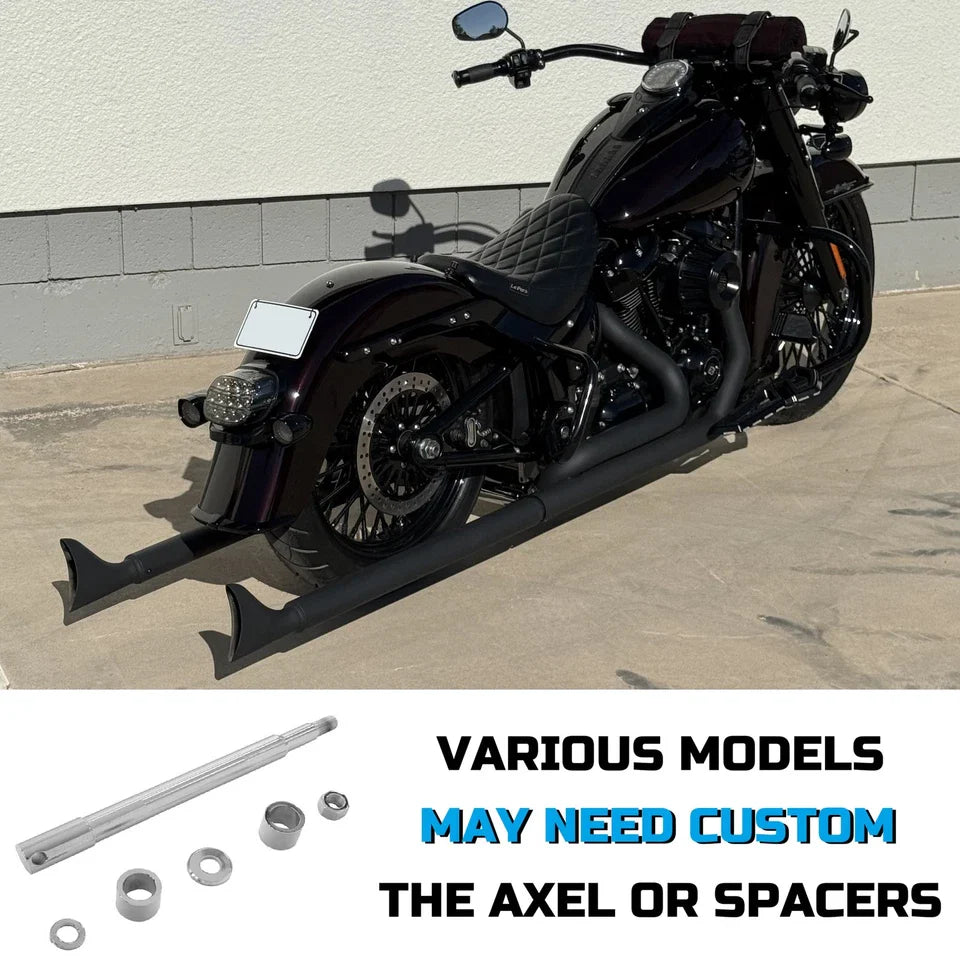 18x3.5" Harley Rear Wheel Black Fat Spokes 2008-Up | Softail Dyna Sportster ABS